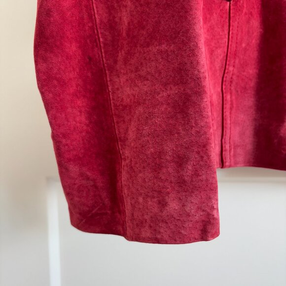 Christopher & Banks Lined, Red, Pig Leather Jacket, Large - Picture 3 of 10
